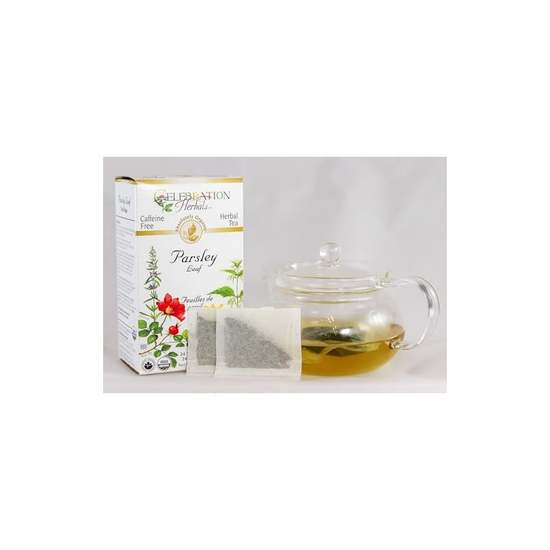 Celebration Herbals Té de hojas de perejil orgánico sin cafeína,