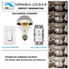 LUXON Half Chrome Light Bulbs,Dimmable,LED Edison Bulbs,Silver Dipped Anti Glare