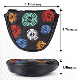 Mytag Putter Cover Mallet Golf Headcover Odyssey Putter Cover Odyssey Putter Cover Premium Leather Magnetic Closure Mallet (Black)