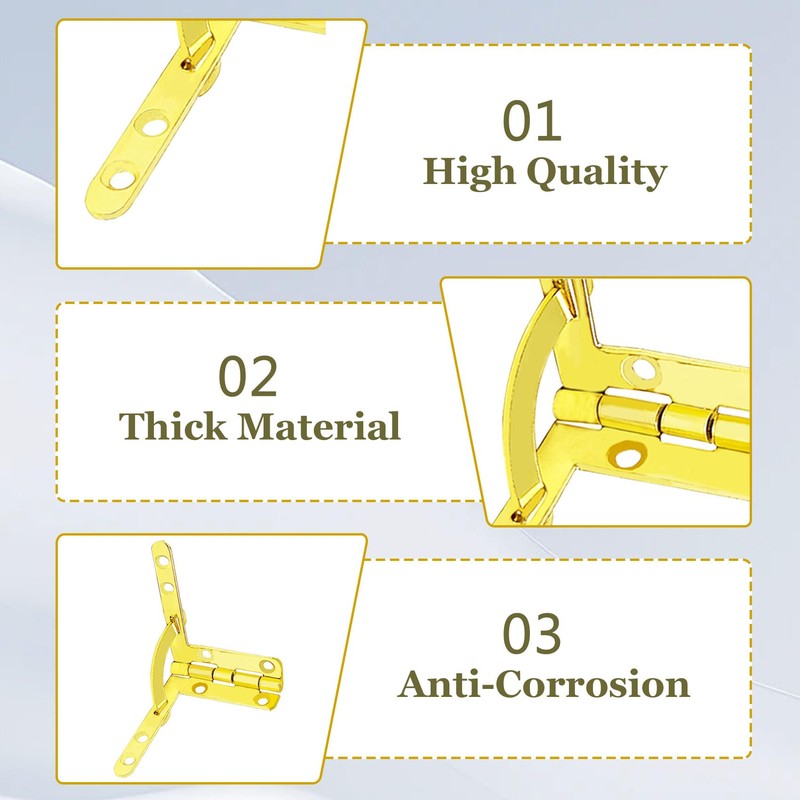 4 Pcs 90 Degree Box Hinges, Heavy Duty Rust-Resistant Jewelry