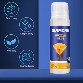 AUAUY Diamond Painting Sealer, 240ML DIY Diamond Art Sealer with Sponge Head, Quick Drying Diamond Art Glue Sealer, 5D Diamond Painting Glue for Puzzle, Anti-Shedding & Enhance Brightness