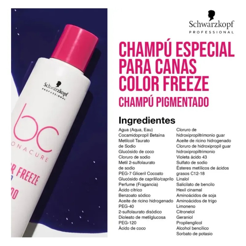 Shampoo Bonacure Color Freeze Silver Brillo Profesional 250m