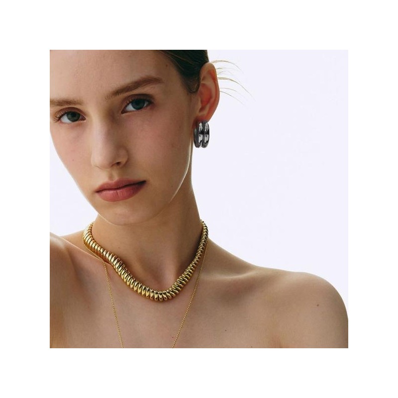 Vermeil brass one-touch earrings OTEP24507R stone color / 버메일 브라스