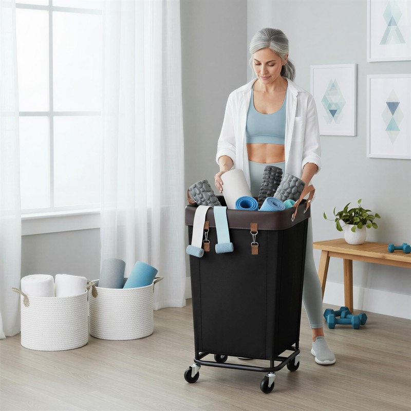 StorageWorks 160L Laundry Basket with Wheels, Large Rolling Hampers for