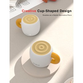 EWA A163 Mini Portable Bluetooth Speaker, IP67 Waterproof, Creative Cup-Shaped Design, Loud & Clear Sound, Cozy Gift for Desk, Travel & Holidays-(White)