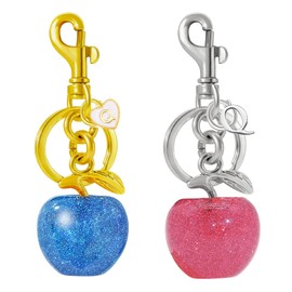 Glitter Gold Initial Letter Q Keychain Set Cute Letter Bag Charm for Women Silver Wallet Alphabet Key Chain Purse Charms for Handbags Bling Car Key Backpack Fruit Keychains Accessories Birthday gifts