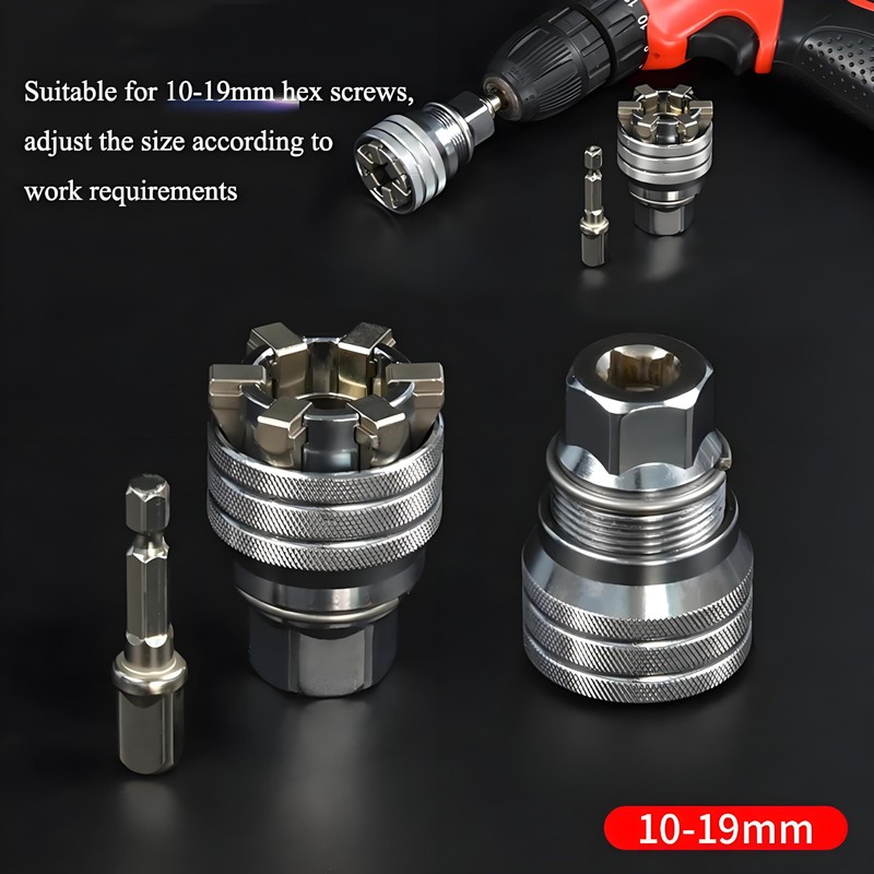 Abruga Upgraded Adjustable Universal Socket Wrench, Manual Socket Wrench, Multifunctional
