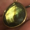 labradorite double sided elegant cut pendant