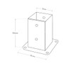 Galvanised Steel Post Support Base, 70 mm x 70 mm