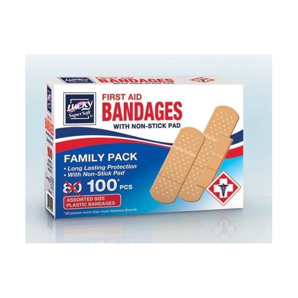 Lucky Super Soft First Aid Bandages, 100 Count