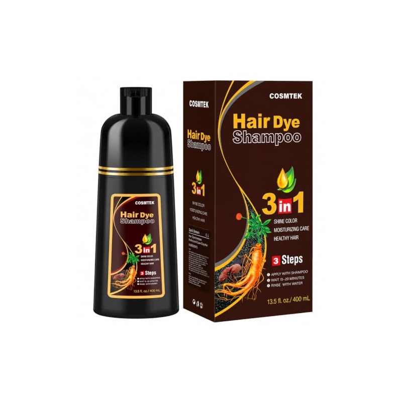 Meidu Champú Tinte Cabello Marrón Oscuro Gris Semipermanente Color Mujeres