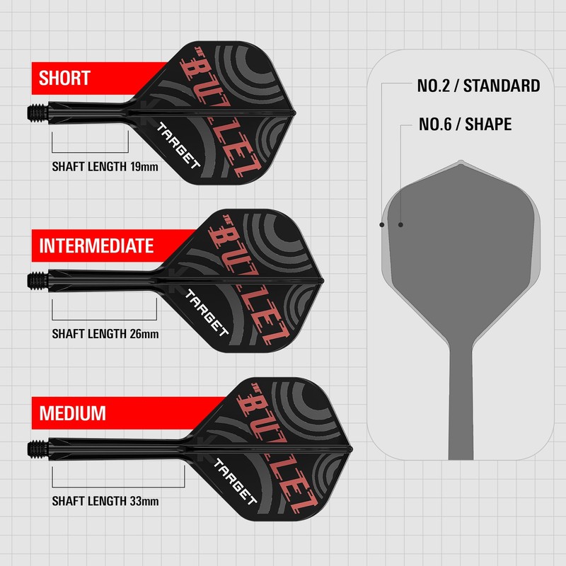 Target Darts Stephen Bunting K Flex Flights and Shaft System,