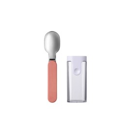 Mepal - Folding spoon Ellipse - Reusable spoon to take with you - Folding spoon for yoghurt cups - Travel cutlery - Includes storage case - Stainless steel - Vivid mauve