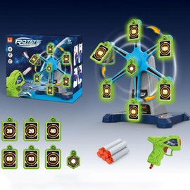 OBEST Shooting Game Dart Toy Floating Dart Ball, Electric Shooting Game, Rotating Target Floating Shot Target with Soft Bullet, Car Floating Target Toy, Children's Shooting Practice Game