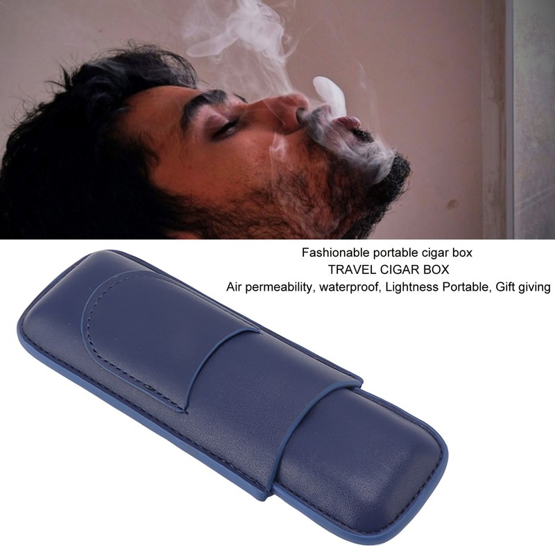 Cigar Case Elegant Vintage Hand Crafted Slim Portable 2 Fingers