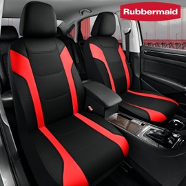 Rubbermaid Leather Car Seat Cover – Universal Front Seat Cover, Airbag Compatible, Easy to Install, Water-Resistant and Durable Automotive Seat Cover for Cars, Trucks, SUVs, Vans – Red