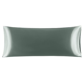 sourcing map Bolster Pillow Cases Soft Silky Satin Body Pillow Cover 4.6ft Long Pillowcase for Body Pillow 20"x56" Grey