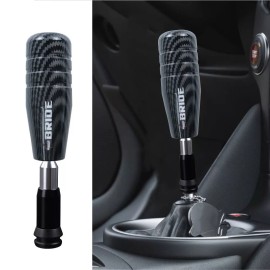 Unbranded Universal JDM Bride Carbon Fiber Aluminum Automatic Gear Shift Knob Shifter