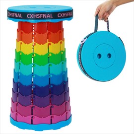 Upgraded Portable Folding Chairs Lightweight but Sturdy Load Capacity 400lbs Height Adjustable Beach Chairs Compact Adults Seniors for Travel Fishing Hiking Gardening Hunting BBQ(Rainbow, Single pack)