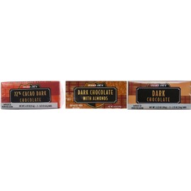 Bundle of 3: 3 bars of Trader Joes Cacao Drak Choc, 3 bars of Dark Chocolate and 3 bars of dark chocolate with almonds