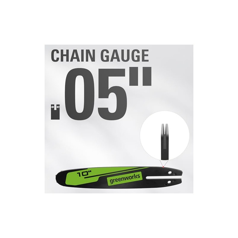 Greenworks 10" Replacement Pole Saw Bar and Chain Combo