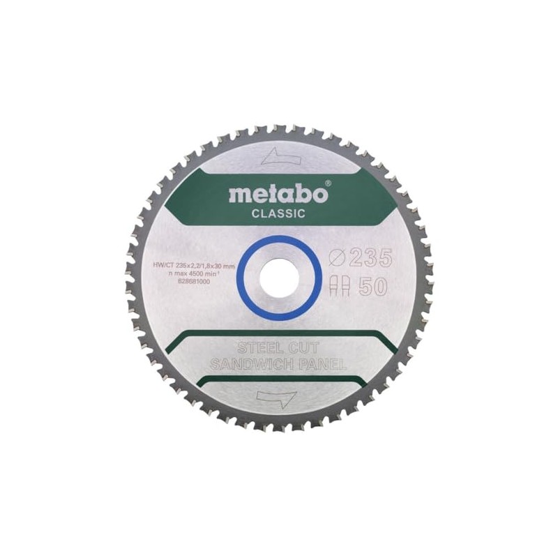 Metabo 628681000 Saw Blade "Steel Cut/Sandwich Panel - Classic", Blade