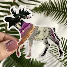 Moose PNW Acrylic Pour Vinyl Sticker