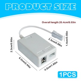 PMTFUMY BT Plug to ADSL RJ11 Microfilter Splitter,Female Microfilter Splitter,BT Male to BT & RJ11 Female Socket for Landline Modem & Router