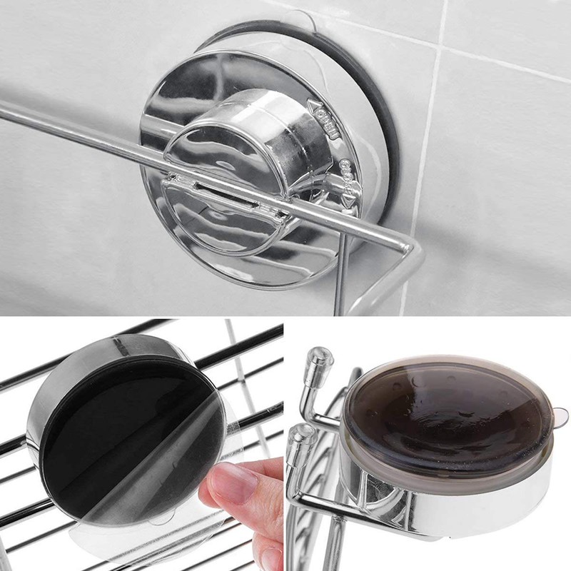 Suction Cups Compact Shower Caddy Bath Shelf,Wall Mounted Rustproof Stainless