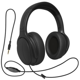 100SEASHELL Long Cord Tv Headphones for Seniors with Volume Control Wired Over The Ear Headphone Corded Extra Long Cord Length(10FT)