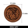 Iceberg Lettuce Vegetable Round Iron-On Engraved Faux Leather Patch Applique
