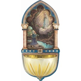 Our Lady of Lourdes Holy Water Font for Home Wall