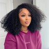 Kinky Curly Half Wig Human Hair 200 Density Glueless Wear