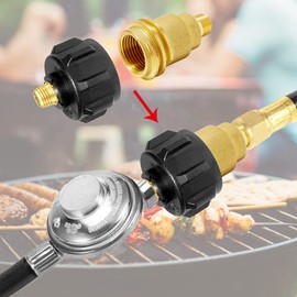 Joywayus Solid Brass QCC1 Acme Nut Propane Gas Fitting with 1/4" NPT Male Pipe Thread, Propane Quick Connect Hose Adapters Fittings Outdoor Cooking Heating Camping