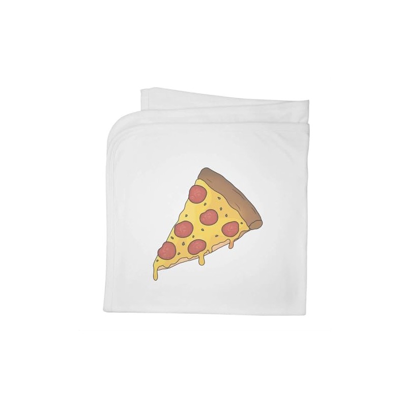 Azeeda 'Pepperoni Pizza Slice' Cotton Baby Blanket/Shawl (BY00040067)