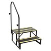 DYNAMI RV Stairs 2 Step Ladder, Steel Black Porch Steps