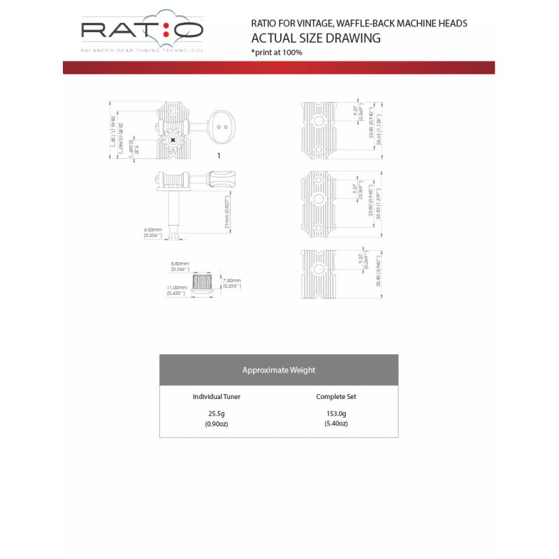 Graph Tech NEW Graph Tech Ratio 3+3 Retro Machine Heads