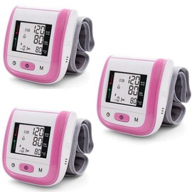 Baumanómetro con pantalla grande, PressuColors, MXPUO-015, 3pza, Rosa, LCD, 2 Pilas AAA, 135 a 195mm Diámetro Muñeca                                  