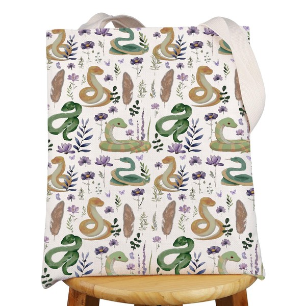 MYSOMY Snake Tote Bag Snake Lover Gift Snake Themed Shoulder