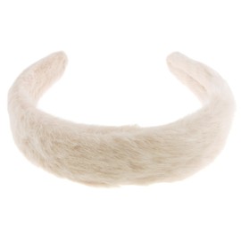 Womens SMALL HEAD Wide Soft Plush Faux Fur Fabric Boho Winter Christmas Birthday Wedding Bridesmaid Party Headpiece Hair Head Headband Alice Band (Pale Pink, One Size)