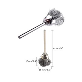 Luo ke Coarse Crimped Stainless Steel Wire Brush Wheel with 1/8 Inch Shank Fit for Dremel Tool (Bowl Shape)