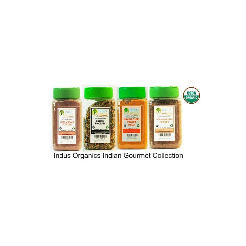 Indus Organics Indian Gourmet Collection Gift Set (Salt Free Blends),