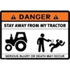 Danger Stay Away from My Tractor Sticker Bumper Sticker