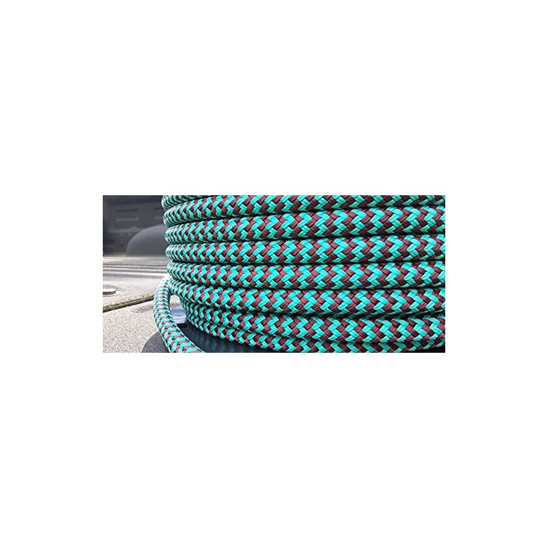 Valley Rope 9/16 x 100 ft.Double Braid-Yacht Braid Rope. Burgundy/Teal