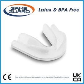 Game Guard Boil & Bite Mouth Guard/Gum Shield – Mouldable Mouthguard/gumshields - Junior/Kids/Childrens/Youth - CE Approved, School Sports, Rugby, Hockey (JNR-Clear)
