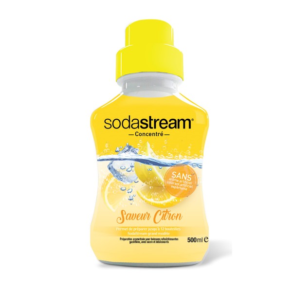 Sodastream Lemon Flavour Concentrate - No Artificial Flavour, No Artificial Colouring, No Aspartame - 500ml