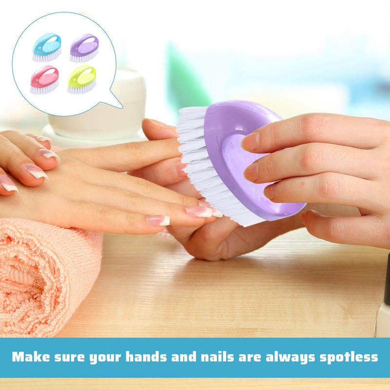 Nail Brush 4pcs Nail Brushes for Cleaning Nails Nylon Firm