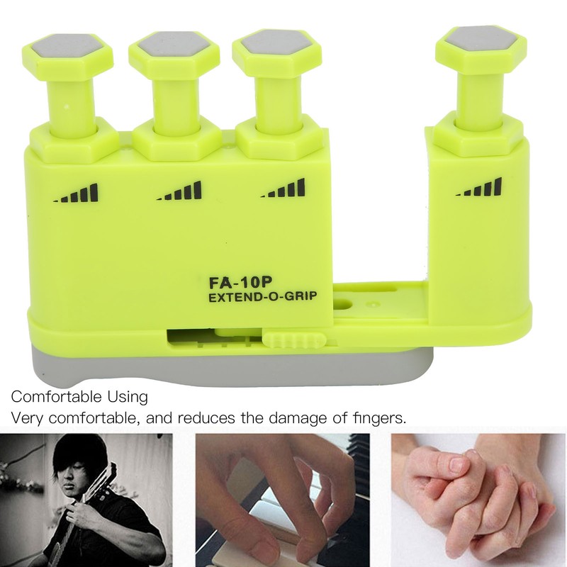 Finger Strengthener Exerciser Adjustable Tension Plastic Trainer for Musician GuitaristGreen