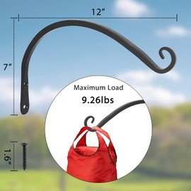 Gtongoko 8-12-14 Inch Sturdy Hanging Plant Bracket - Decorative Plant Hanger for Hanging - 2 Pack (12 Inch)