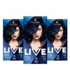 Schwarzkopf Live Intense Colour Blue Hair Dye, 3-Pack Permanent Colour